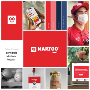 Visual identity system designed by Brag Art showing logo design, typography, color palette, and brand applications across digital and physical touchpoints